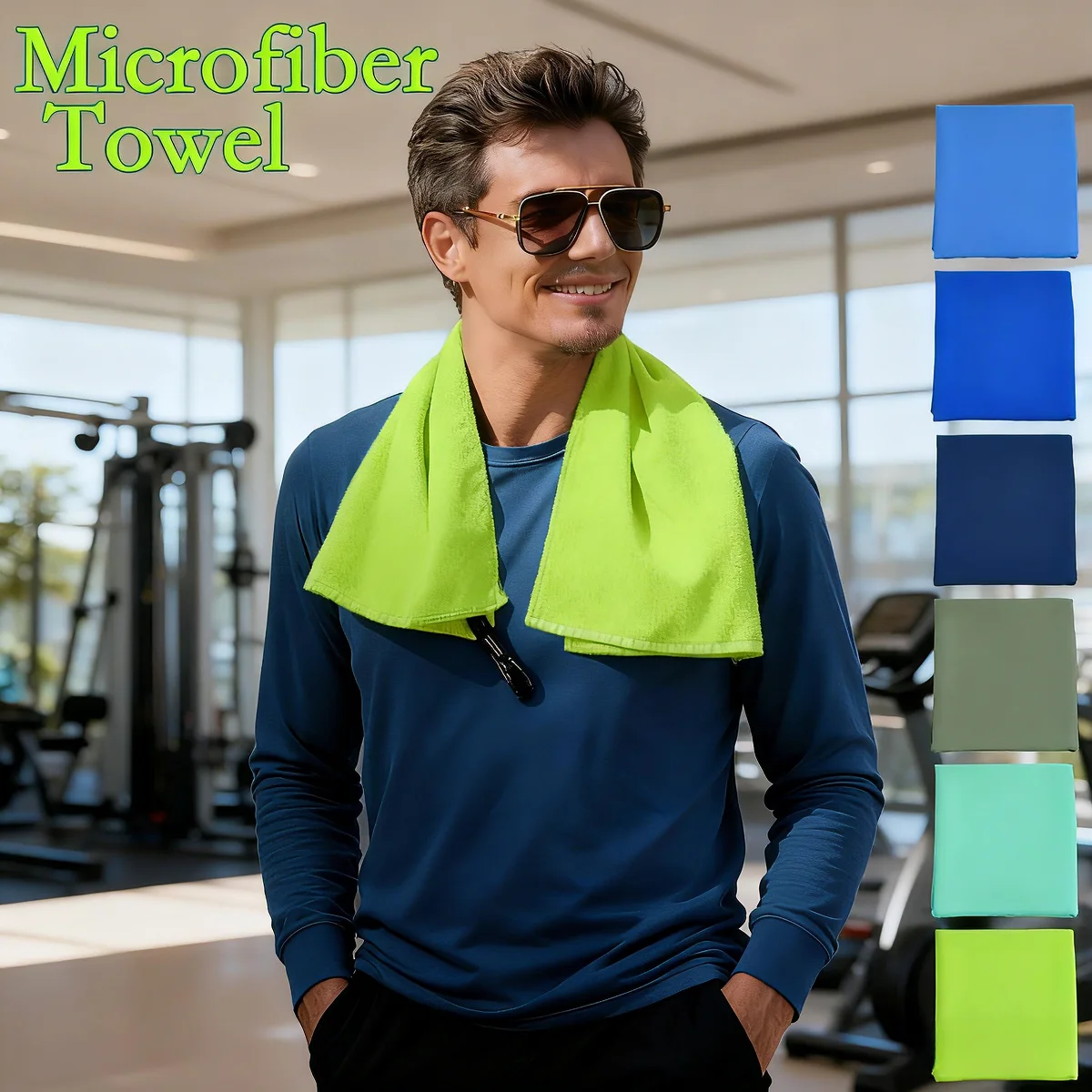 

2-х предметный быстросохнущий впитывающий пот спортивный набор полотенец высокого качества портативный подходит для йоги, фитнеса, бега, бадминтона