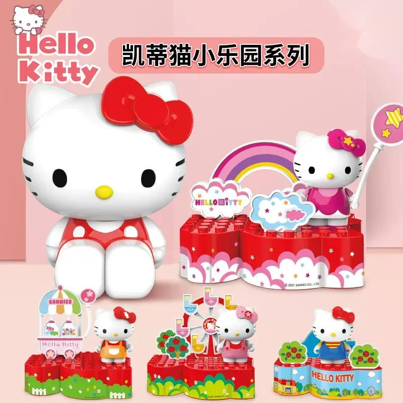 

Sanrio Hello Kitty Model Toy Assembled Building Block Kawaii Cute Cartoon Anime Figure Educational Doll For Girl Birthday Gift