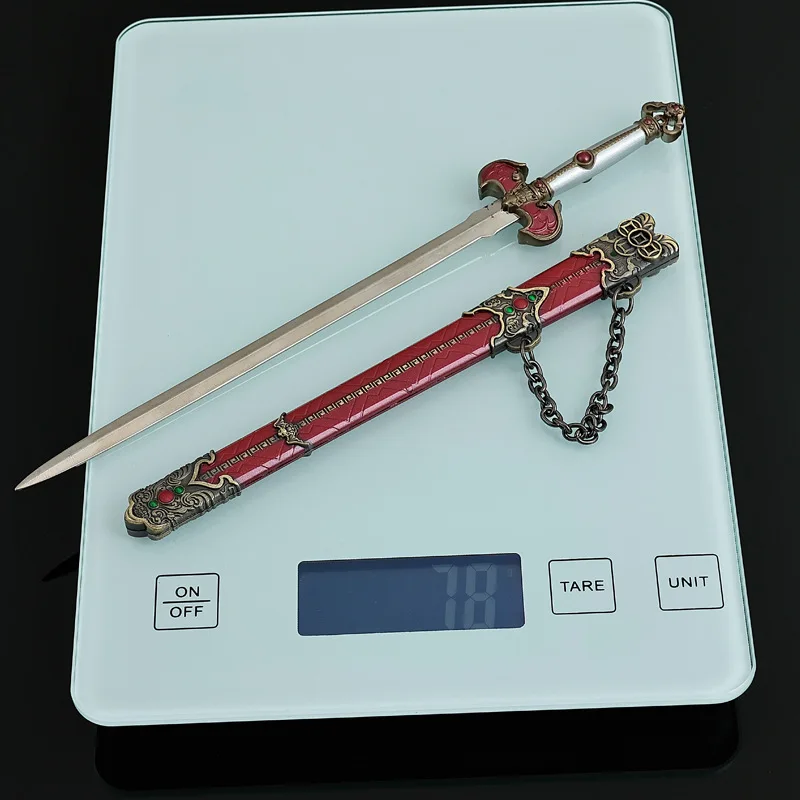 22 CM Cinese Antico Arma Fredda Fu Lu Spada Armi Artigianali In Metallo Modello Da Collezione Ornamenti Da Scrivania Regalo Creativo per il Fidanzato