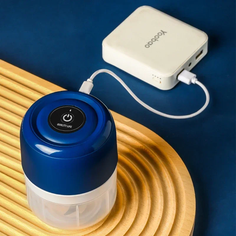 USB مطحنة كهربائية صغيرة 250 مللي المحمولة صانع أغذية الأطفال المنزلية الخضار الثوم كسارة المروحية خلاط أداة متعددة الوظائف #5
