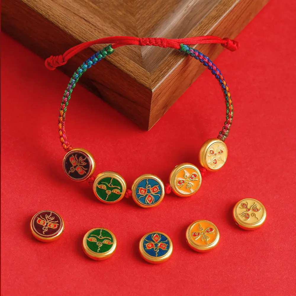 

Ancient-style color preservation matte gold wealth god bead accessories, hand-woven diy Thangka Zakiram bracelet accessories