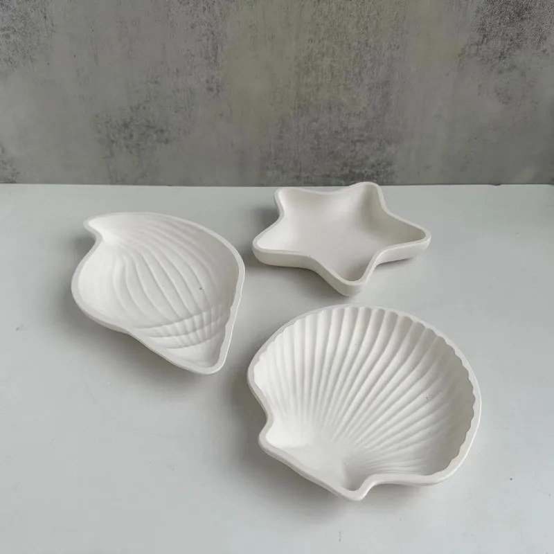 

Shell Conch Starfish Tray Silicone Mold DIY Marine Organism Coaster Gypsum Resin Molds Jewelry Storage Box Mould Home Decor Gift