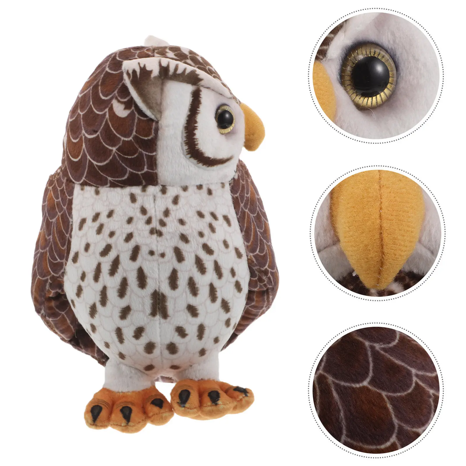 

Simulation Owl Realistic Stuffed Animal Small Pillow For Home Decor Bedroom Office - Miniature Figures Decor