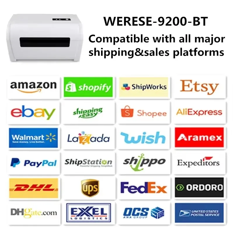 Printer Label Pengiriman USB Bluetooth Printer Label Termal Kelas Komersial untuk Paket Pengiriman Printer Label Termal 4x6