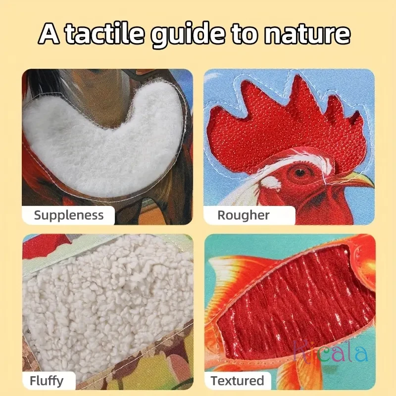 Libro interactivo táctil de animales para bebé, rompecabezas de Aprendizaje Temprano, libro de cuentos de tela con mono tigre, juguetes de desarrollo sensorial, regalo