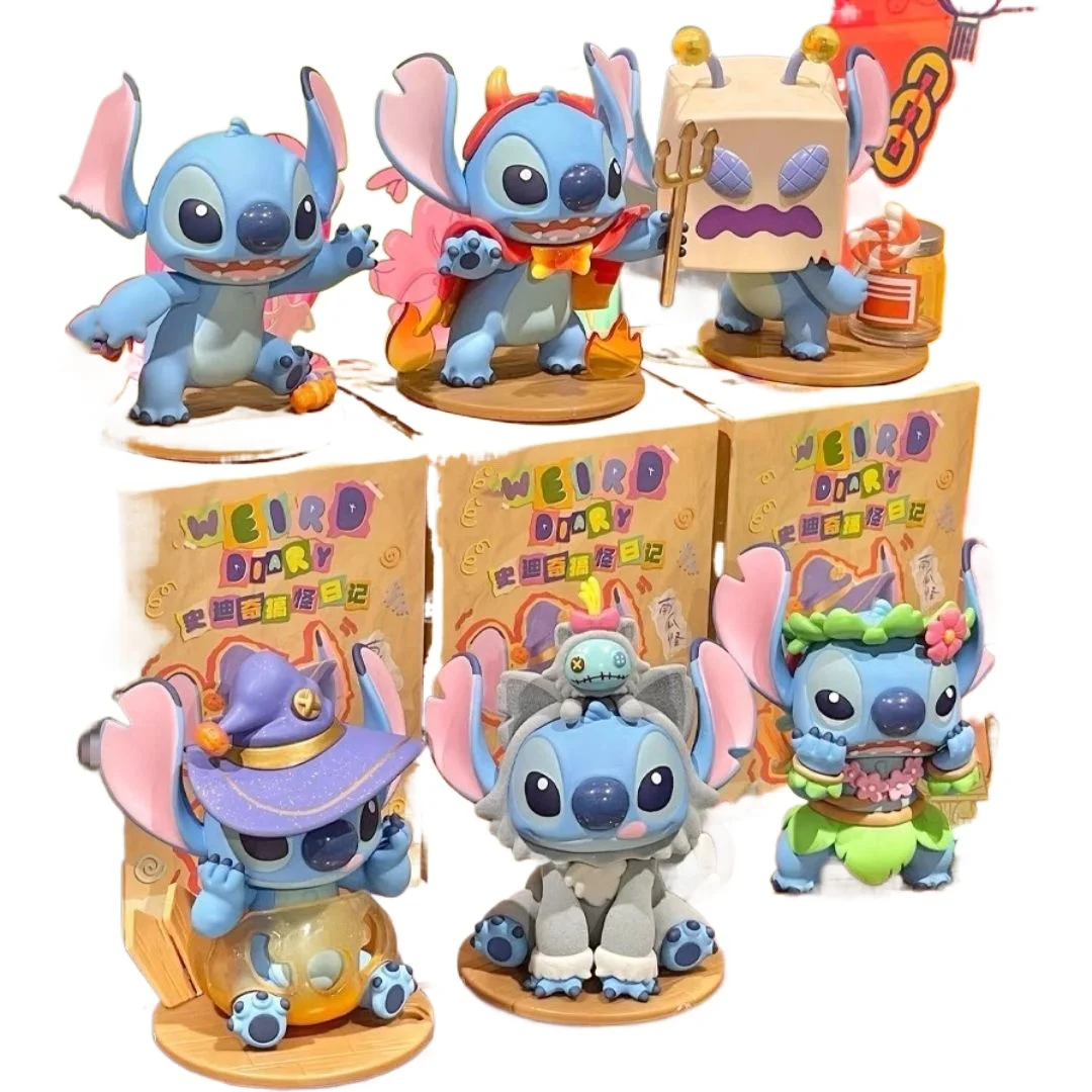 

A Set of Funny Diary Series Stitch Blind Box Figure Trendy Play Doll Tabletop Ornament Decorative Doll Boy Girl Birthday Gift