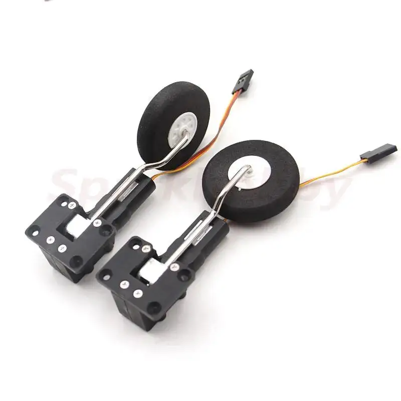 2PCS 2kg 25g Servoless Digital Metal Electronic Retractable Landing Gear With Wheel shock-absorbing JR Plug for RC Fixed-wing