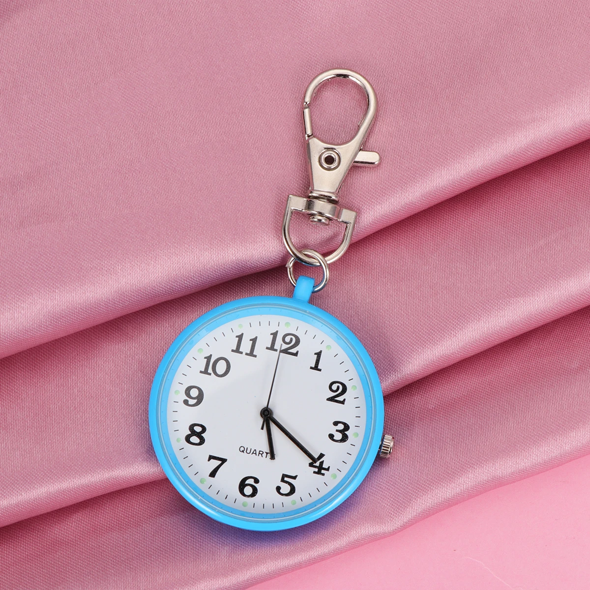 

Vintage Pocket Watch Sky-Blue Hanging Chain Necklace Pendant Retro Mechanical Winder Working Watch For Men Women