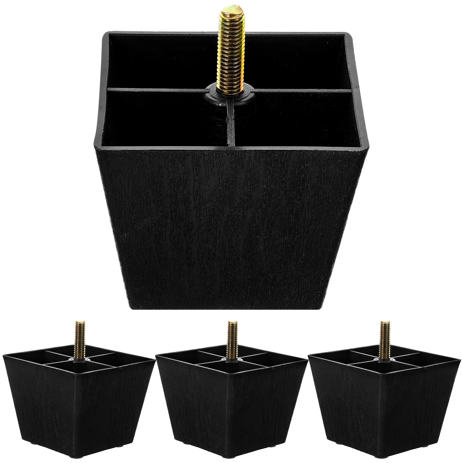 

4Pcs Furniture Legs Replacement Sofa Couch Legs Heavy Duty Square Feet Durable Metal Plastic for Cabinet Dresser