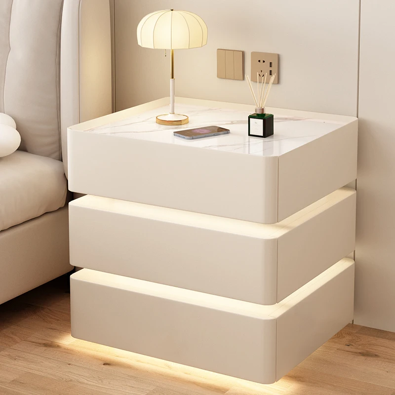 Coffee Mesas Narrow Table White Dresser Bedside Nightstands Chest Drawers Low 3-tier Drawer Tables Living Room Mesa De Noche