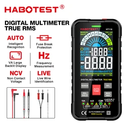 HABOTEST HT116 cyfrowy multimetr Smart Auto zakres 1000V 10A miernik testowy Ohm Hz pojemność REL True RMS AC DC DMM Multitester