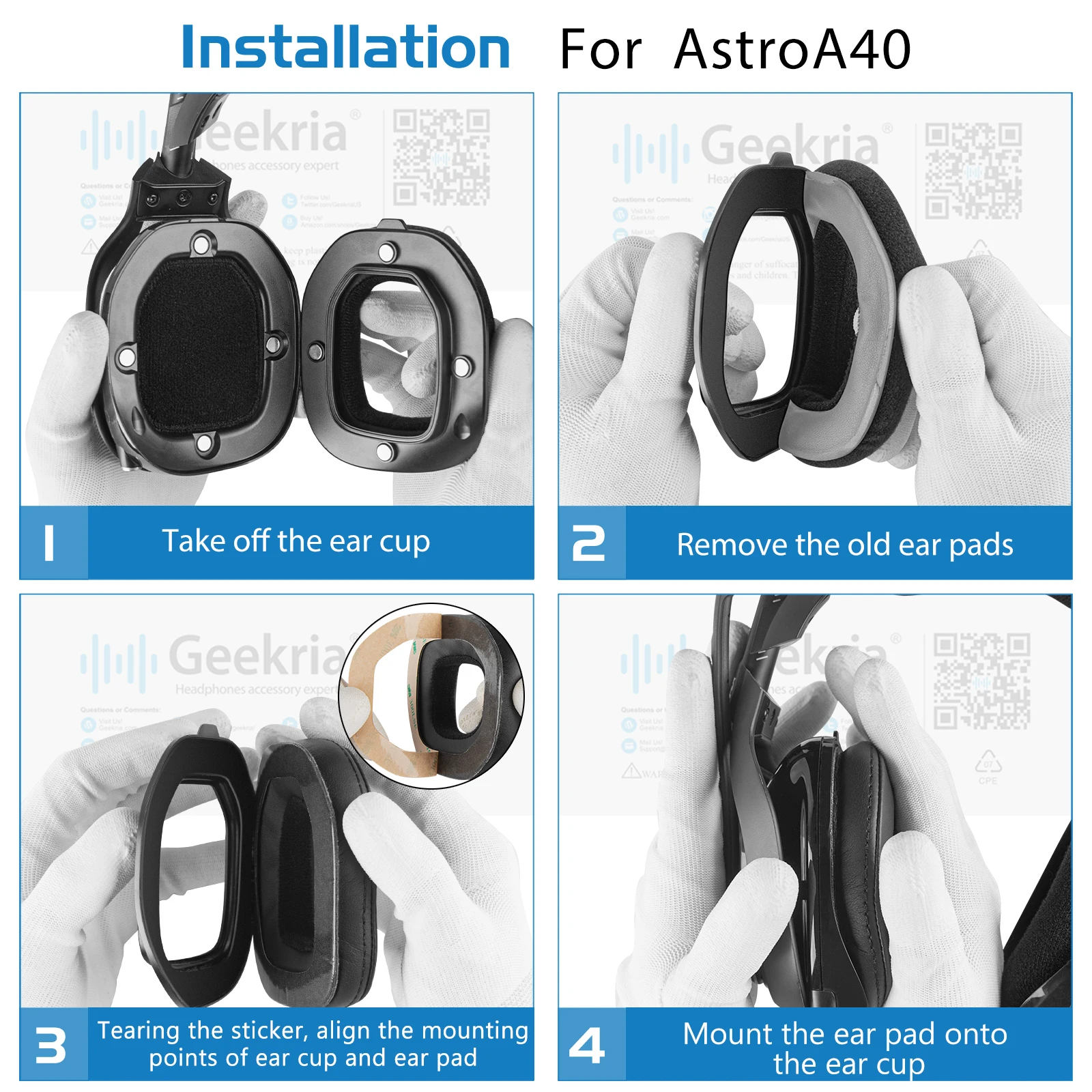 Сменные амбушюры Geekria QuickFit для наушников Astro A40 TR A50, амбушюры для гарнитуры