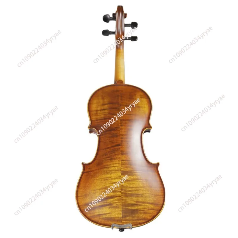 Matte pattern violin, handmade, Brazilian wooden bow, ebony accessories, German violin