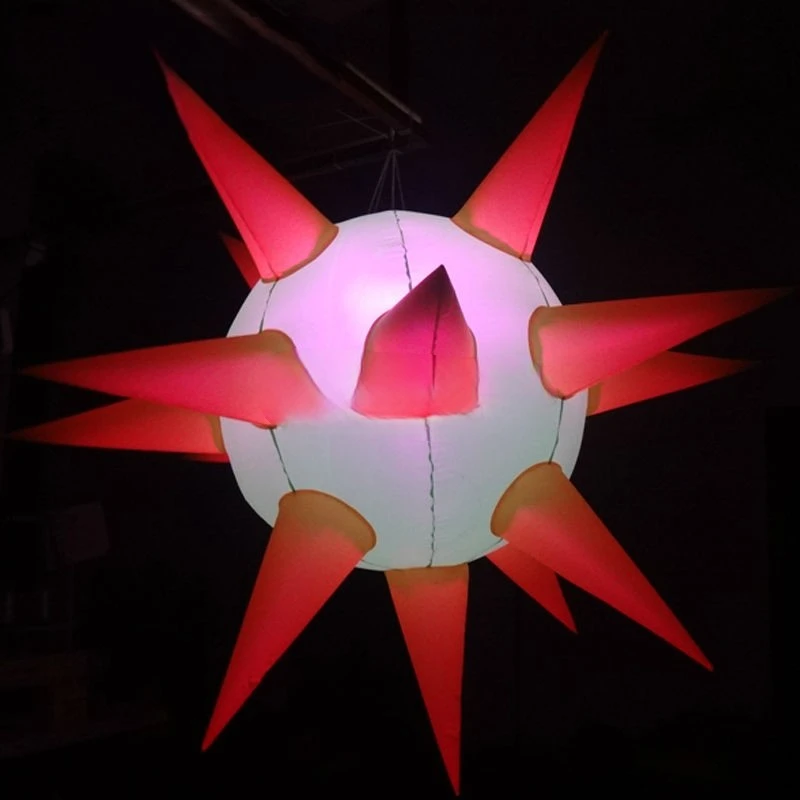 Inflatable Giant LED Lighting Inflatable Star Balloon  Spiky Star Ball Decoration for Party Stage Holiday Show Decoration