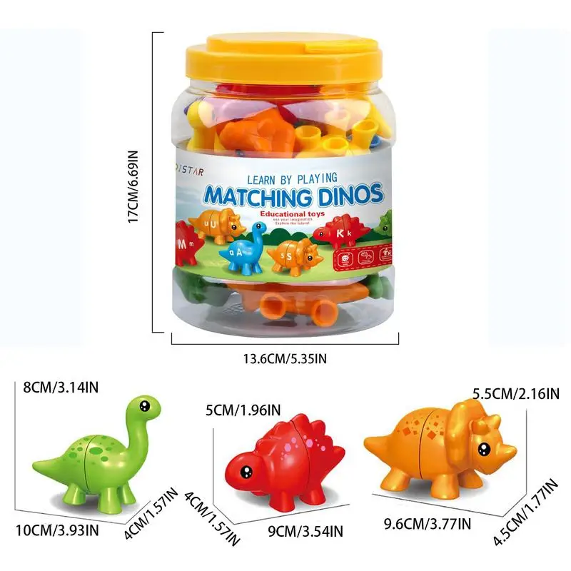 Dinosaur Matching Game Montessori Letter Number Matching Toy Cute Cartoon Dinosaur Toy for Early Education Boys & Girls Learning