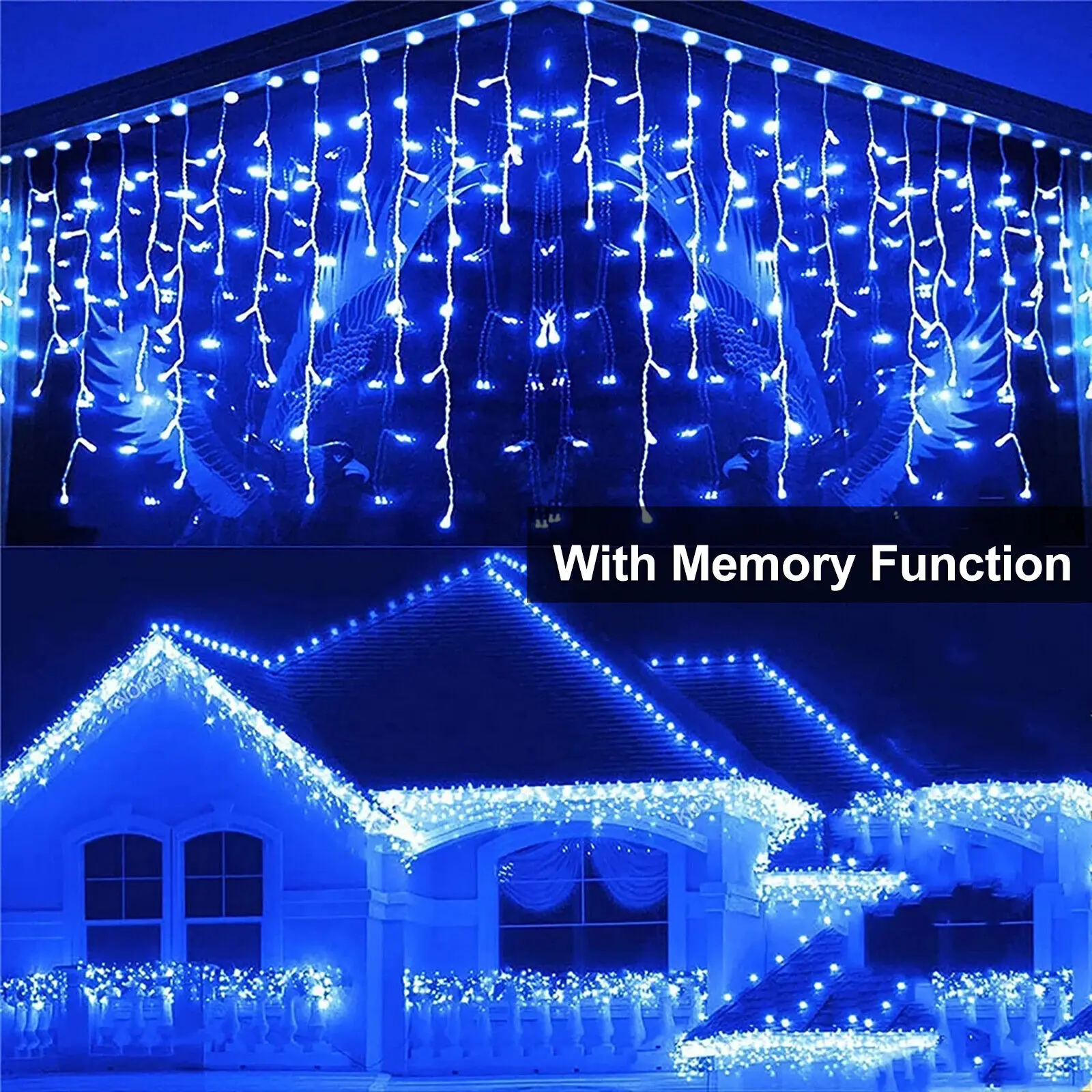 Christmas Lights Outdoor 400 LED 33ft 8 Modes Curtain String Light with 75 Drops, Wire LED Light Indoor Decor for Christmas