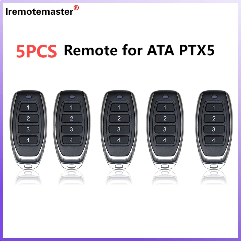 

5PCS ATA PTX5 Garage Door Remote Control TrioCode GDO PTX-5v1 PTX-5v2 GDO 11v1/6v3/6v4/7v2/7v3/8v3/9v2/9v3 433MHz Rolling Code