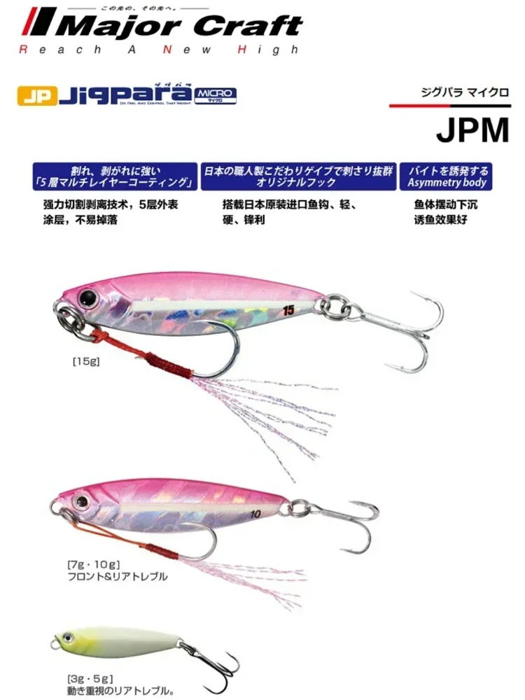 MajorCraft Japan Continental JPM Long-throw Small Iron Plate Luya Micro-object Small Iron Plate Warped Mouth Bionic Bait Lure