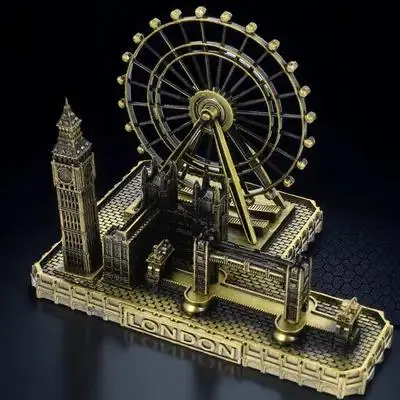

Big Ornament Desktop Adornment Wear-Resistant Alloy London Tower Bridge Craft Artistic Creative Home Living Room