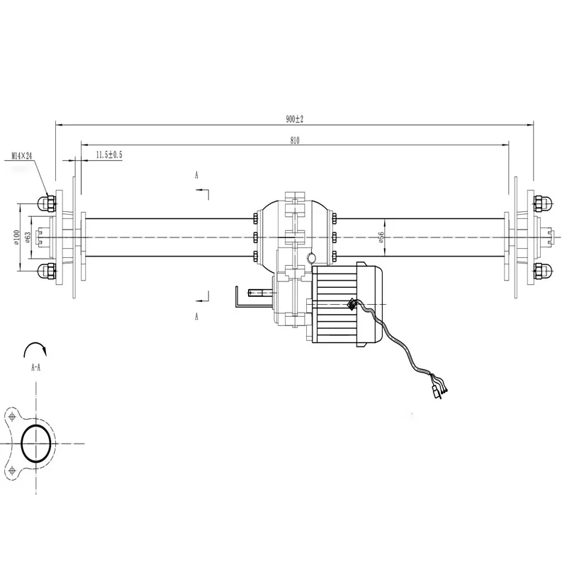 Elettrico Assale Posteriore Del Motore 48 V/60 V/72 V 500 W/650 W/800 W /1000 W/1200 W Motore Elettrico Risciò Blcd Motore Freno a Disco con La