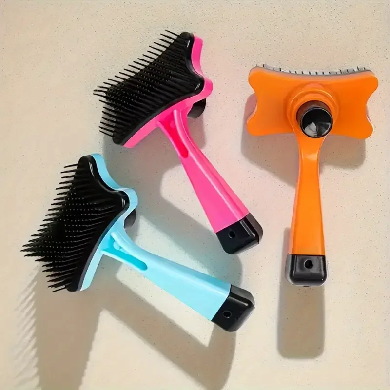 Dog Brush Cat Grooming Brush Pet Hair Removal Brush Cat Hair Removal Dog Hair Cleaner One Click Hair Removal Massage Comb