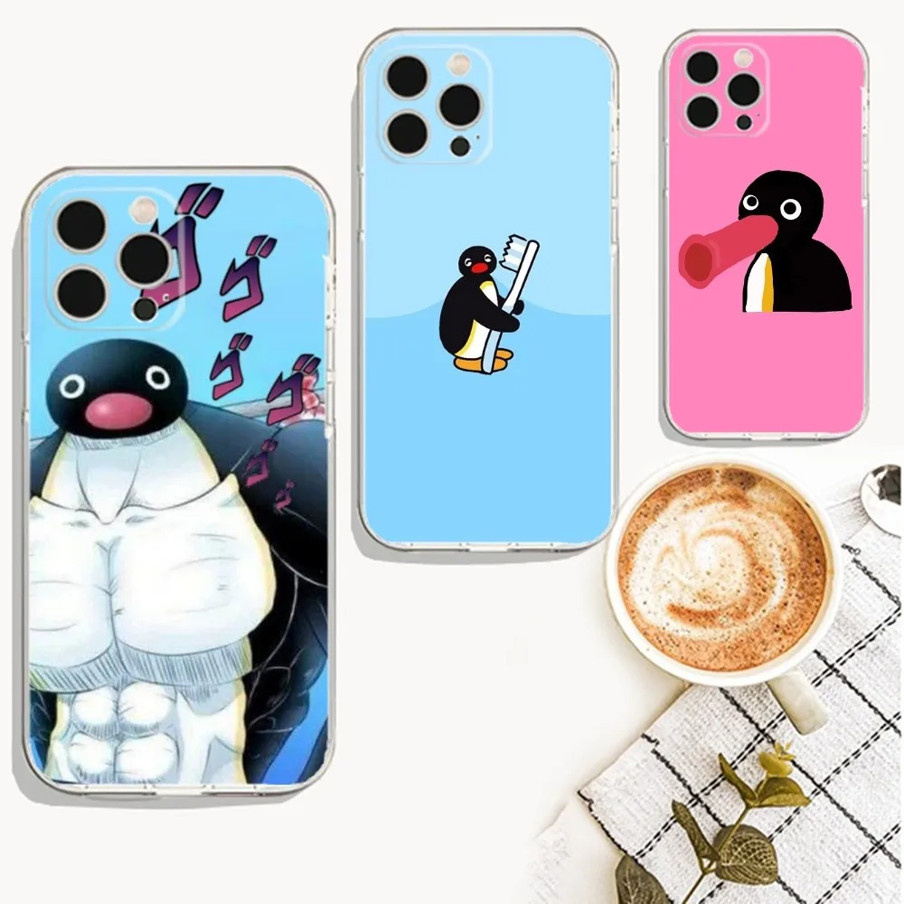 Cartoon P-Pingu Penguin Phone Case For iPhone Apple 15,14,13,12,Mini,11,Pro,Max,Plus,X,XR,XS,8,SE,2020,Plus Transparent Cover