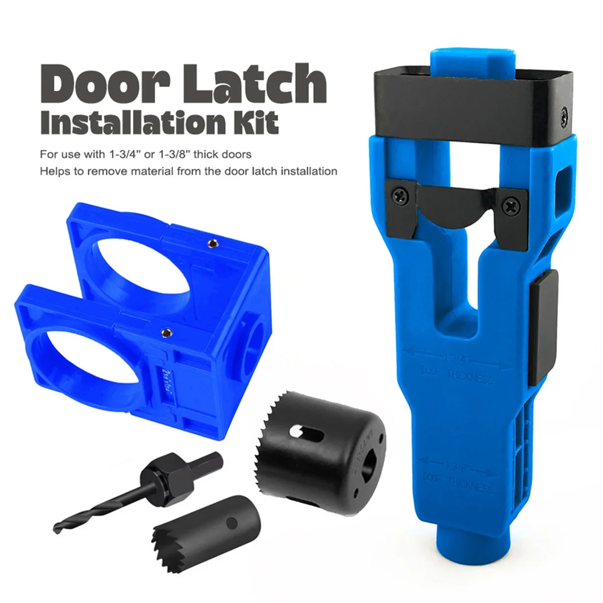 

AA98 Door Latch Mortise Tool,Door Latch Installation Kit for 1-3/4in or 1-3/8in Thick Wooden Door with Door Lock Hole Saw D
