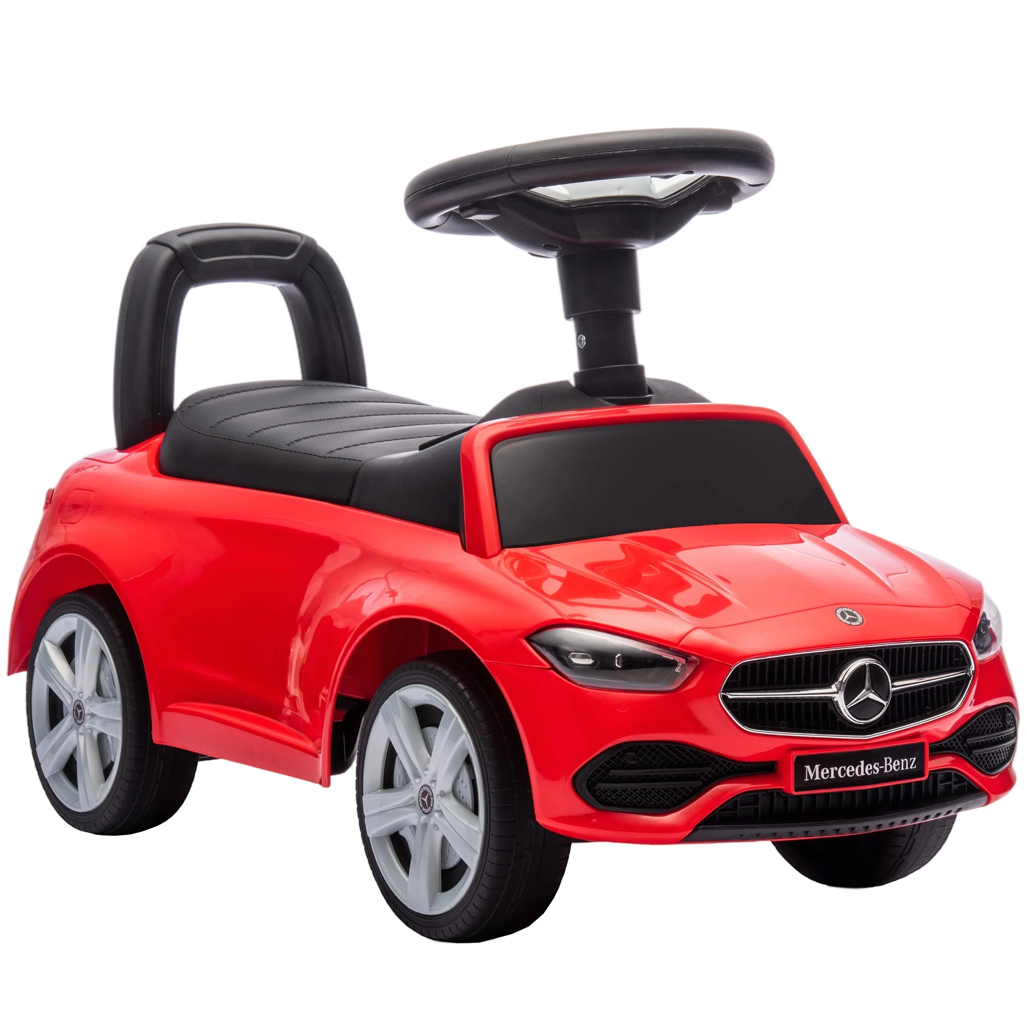 Aiyaplay rijauto voor kinderen van 18-36 maanden Mercedes-Benz C-Klasse met claxon, motorgeluiden en opslagruimte rood