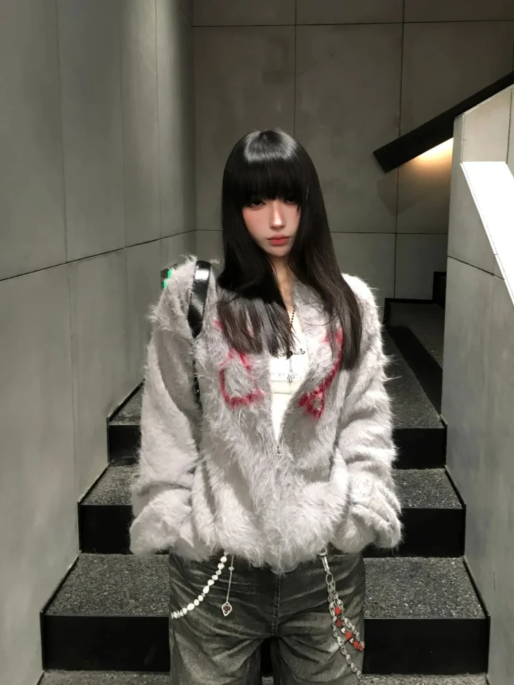 

Мягкий уютный вязаный свитер-пальто из норки для женщин, свободный крой, теплый, с длинными рукавами, круглым вырезом, укороченный, однотонный, весенняя мода