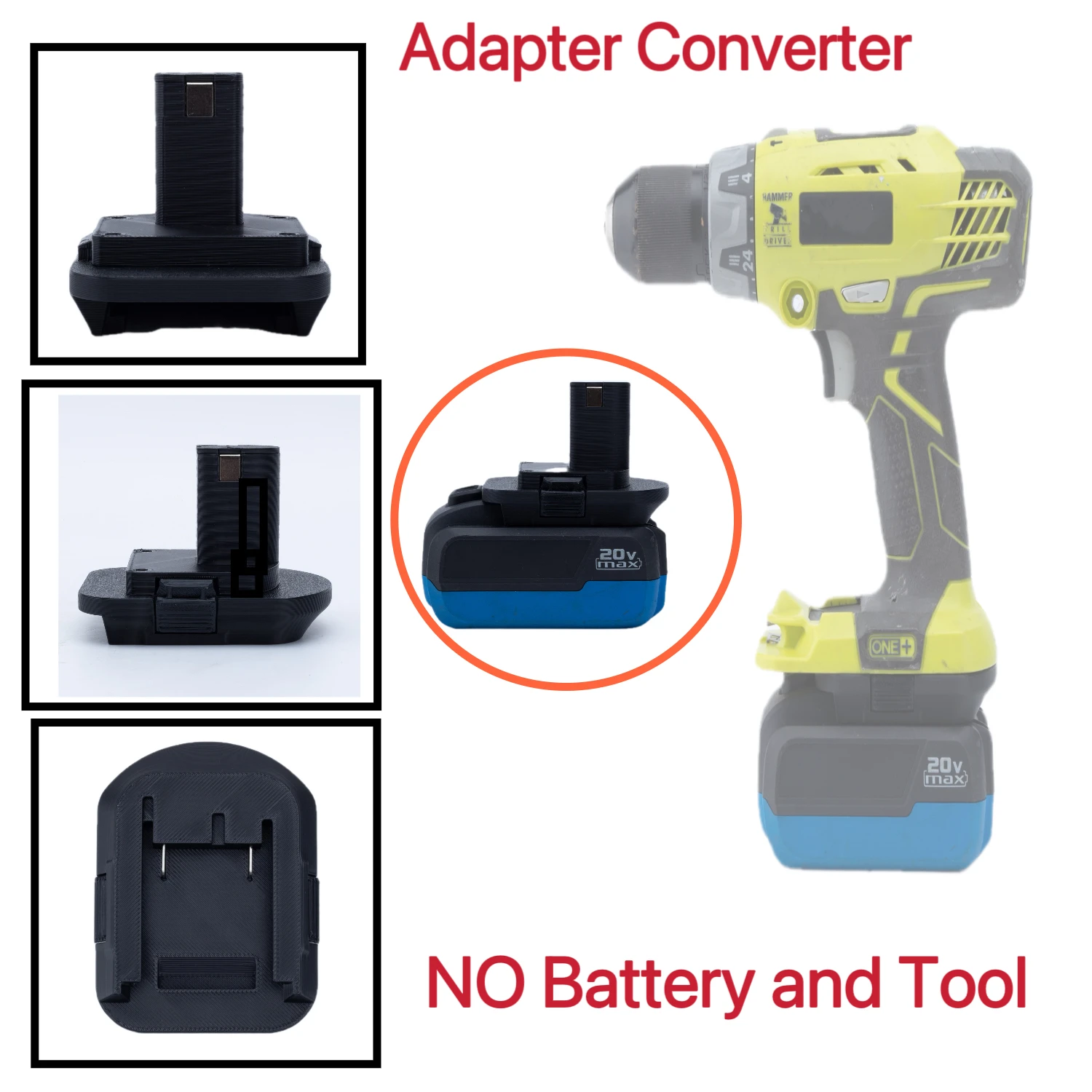 

For Mastercraft 20v PWR POD Battery Li-Ion Adapter/Converter to Ryobi 18V Cordless Portable Power Tool Accessory(NO Battery)