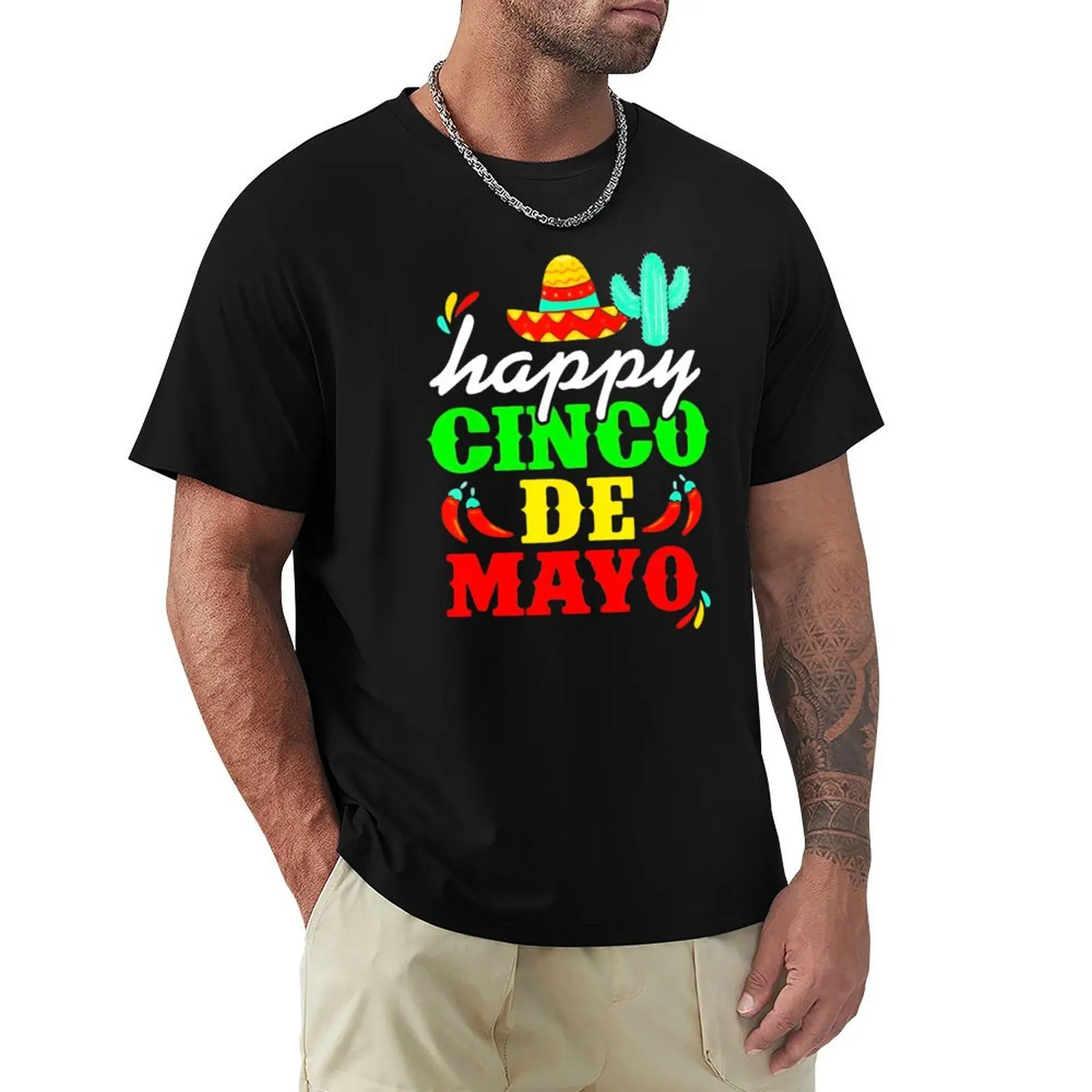 Camiseta Happy 5 de Mayo Cinco de Mayo Viva México 5 de Mayo, Camiseta Informal de Trabajo de Corte Holgado