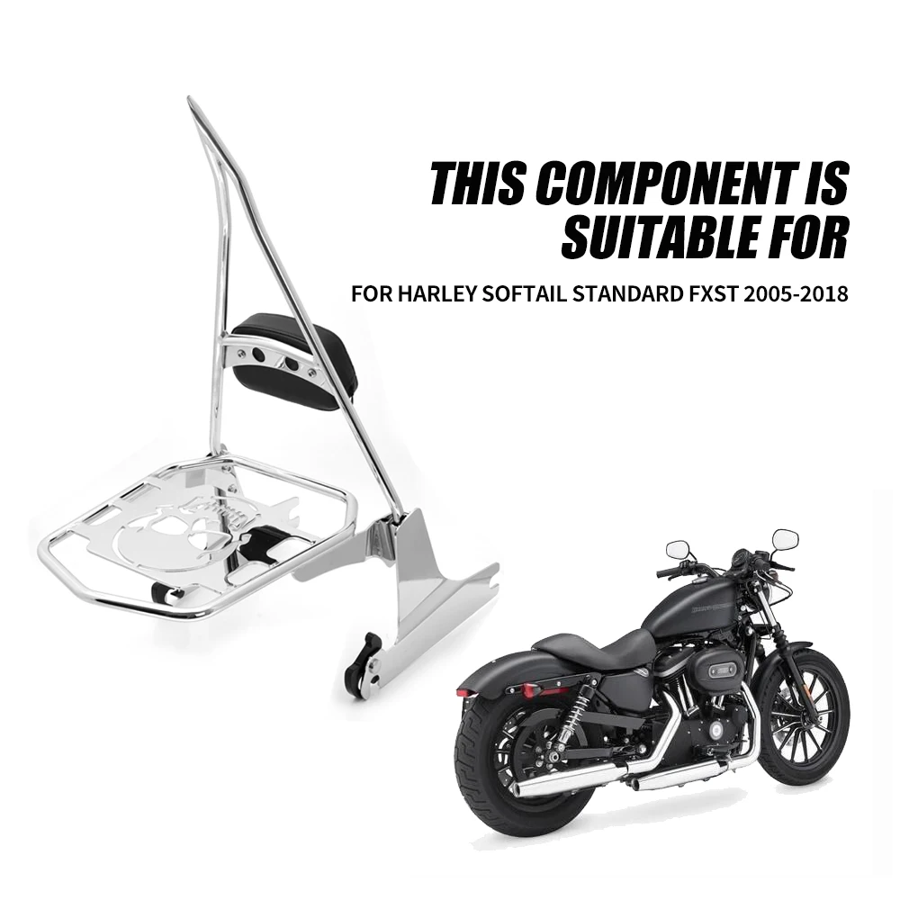 

Detachable Motorcycle Backrest Sissy Bar Luggage Rack for Harley Softail Standard FXST 2005-2018 2017 2016 2015 2014