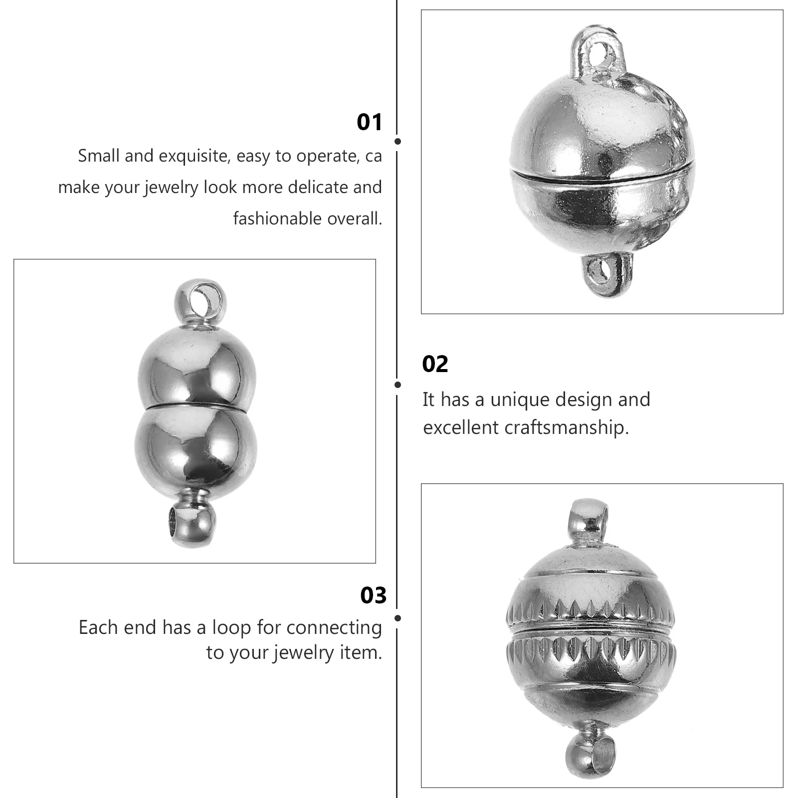 

6Pcs Magnetic Alloy Jewelry Clasps Necklace Bracelet Connector Durable DIY Jewelry Making Bracelet Magnetic Clasps