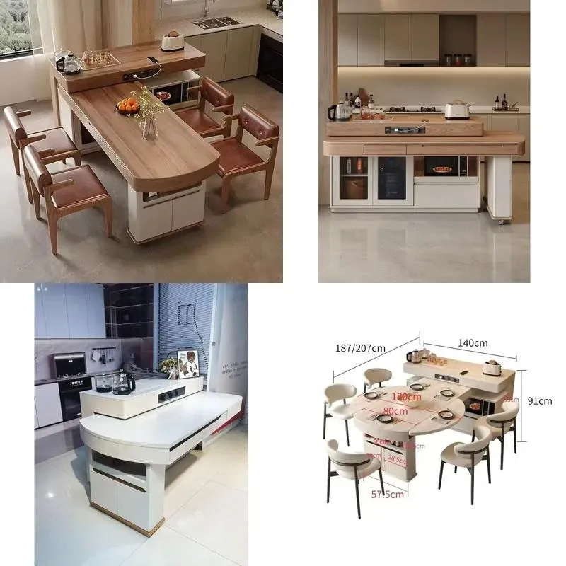 Modern Luxury Solid Wood Rectangular Dining Table Set with Chairs 8 Seat Large Size New Design