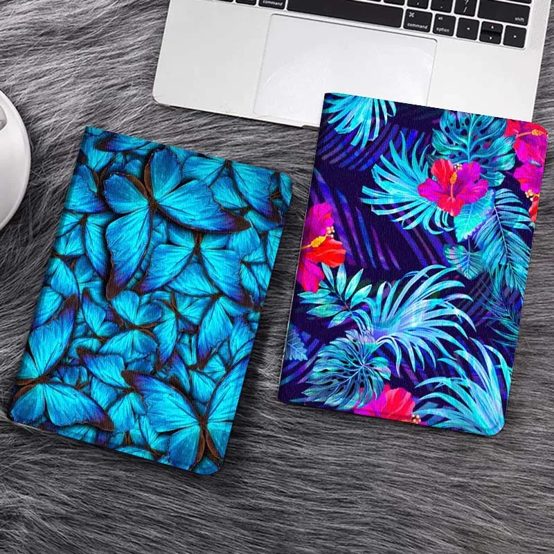 

Blue Butterfly Pattern Cartoon Tablet Case For Samsung Tab Galaxy S6 S11 A A7 A8 A9 A11 10.1 10.4 10.5 Plus Lite Gift