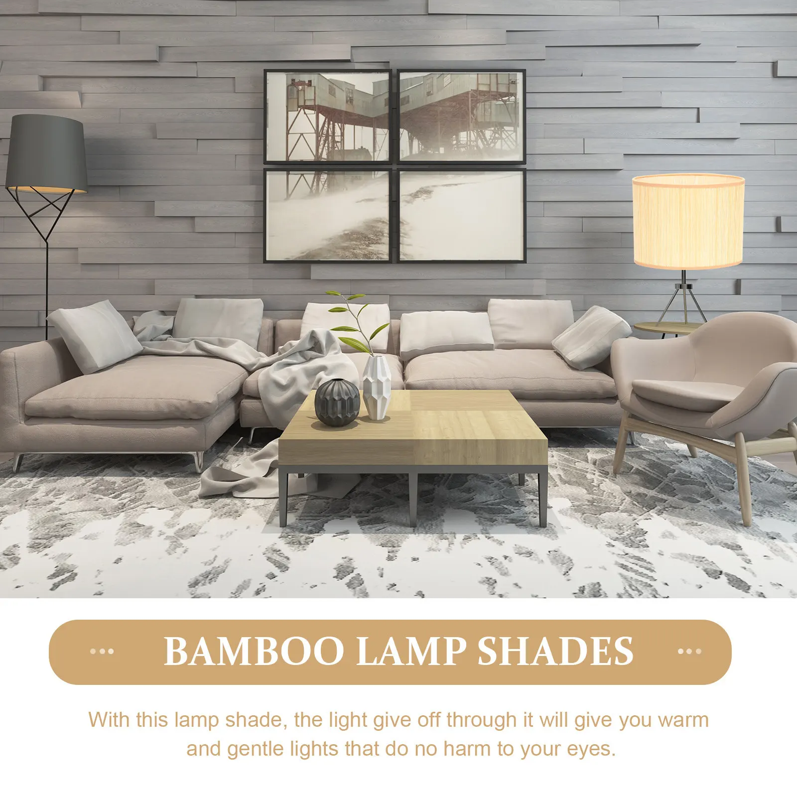 Oval Bamboo Lamp Shade – Dust-Proof, Warm Ambient Light for Living Room, Bedroom & Study