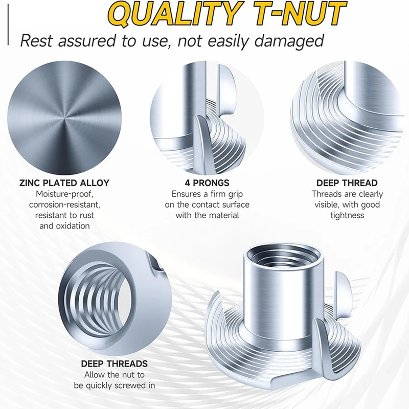 Nuts,T-Nuts,4-Claw Nuts For Bolts And Rod Casters,Hardware Nuts
