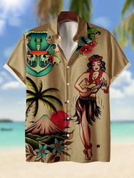 2024 New Hawaiian Style Men's Casual Shirt Seaside Party Fashion Men's Short-sleeved Shirt Summer Outdoor Everyday Men's Shirt