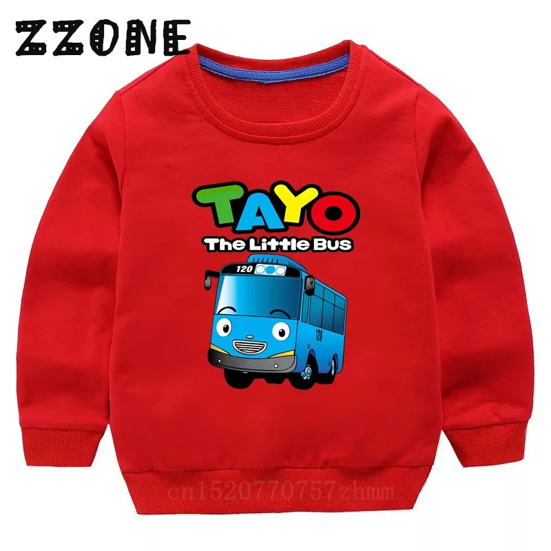 Kids Sweatshirts Tayo the Little Bus Print Cartoon Children Hoodies Spring Autumn Baby Pullover Outwear Tops Girls Boys Clothes