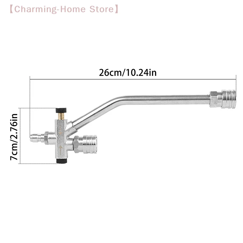 

【M】Pressure Washer Dual-Connector Wand Tool 1/4" Quick Connect Switch Double Tip Attachment For Foam Cannon And Spray Nozzle