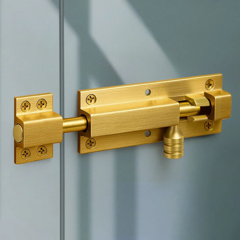 Perno de cerradura de puerta antirrobo de acero inoxidable con placa de montaje de aleación de aluminio para puertas de madera o ventanas para seguridad del hogar