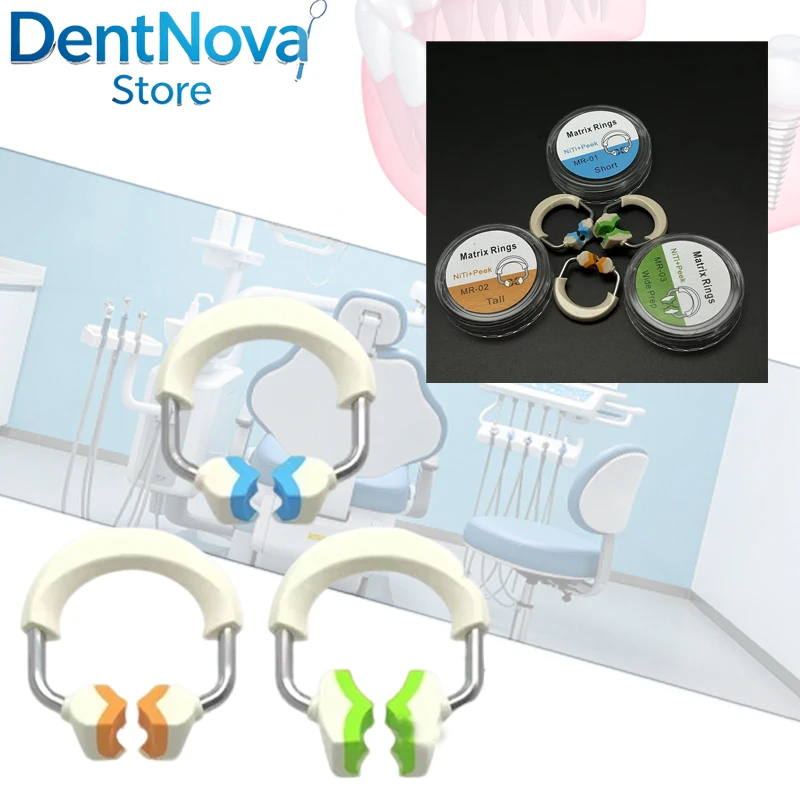 

3pcs Dental Matrix Bands Set, Metal Contoured Rings Matrix System Sectional Kit for Dentist Clinic Supplies
