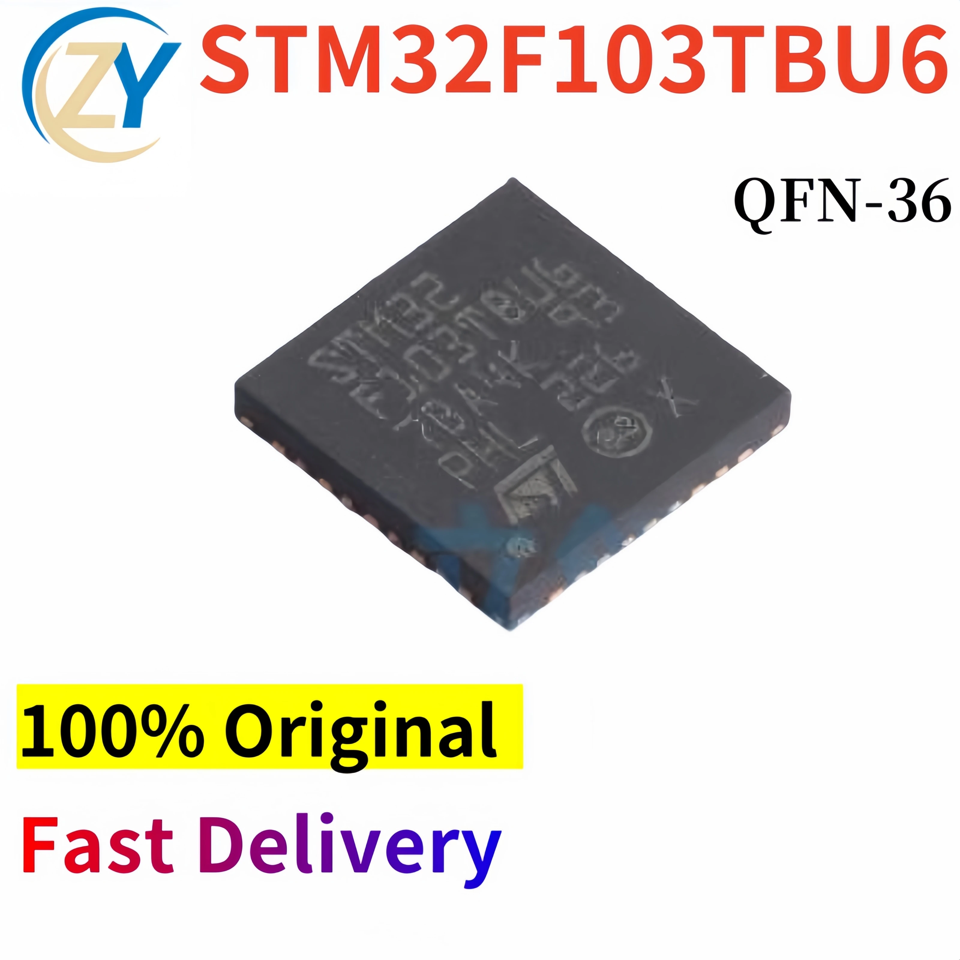 (2pcs) STM32F103TBU6 32-Bit MCU STM32F103 CORTEXM3 QFN36 100% Original & In Stock