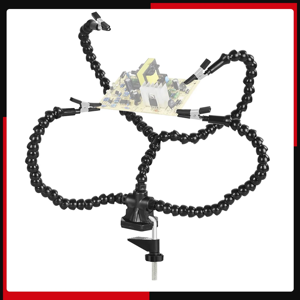 Multi Soldering Helping Hand Tool Table Clip Soldering Third Hand Soldering Stand Welding PCB Holder Flexible Arm Soldering Tool