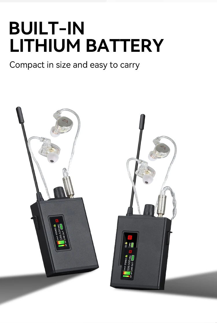 Paulkitson EM-1100 Drahtloses In-Ear-Monitoring-System 24Bit 192KHz Stereo Mono Klarer Klang Stabiles Signalband Live-Performance – Detail 11