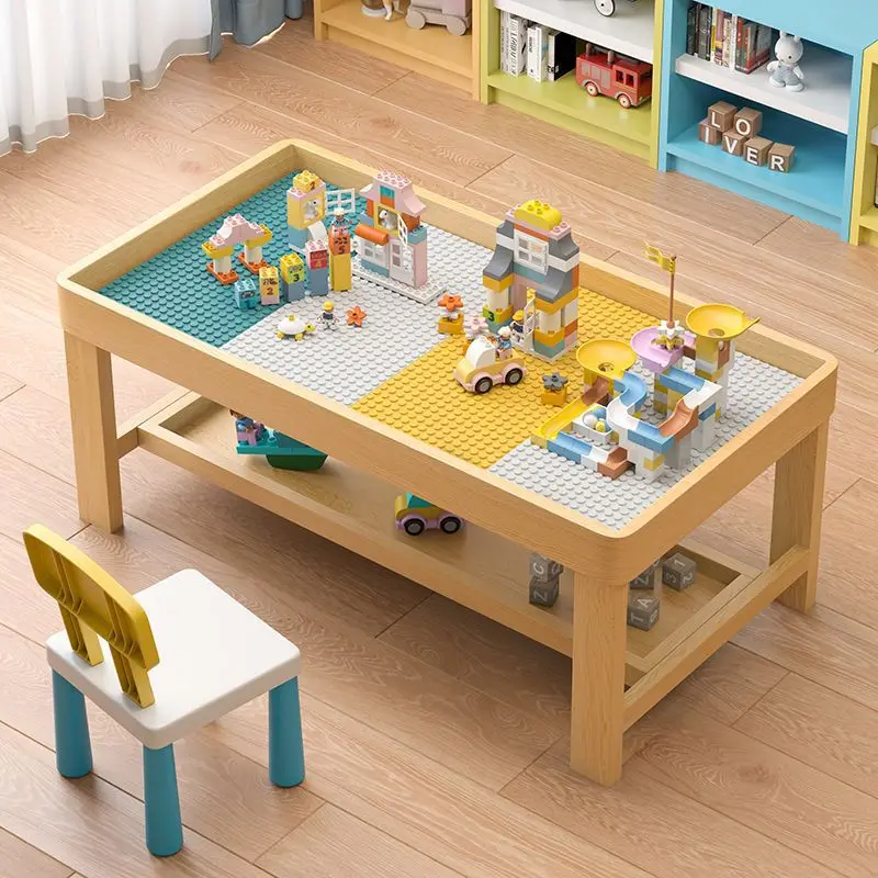 

Healthy children's educational multi-functional double-layer building blocktable Compatible Lego size particle assembly baby