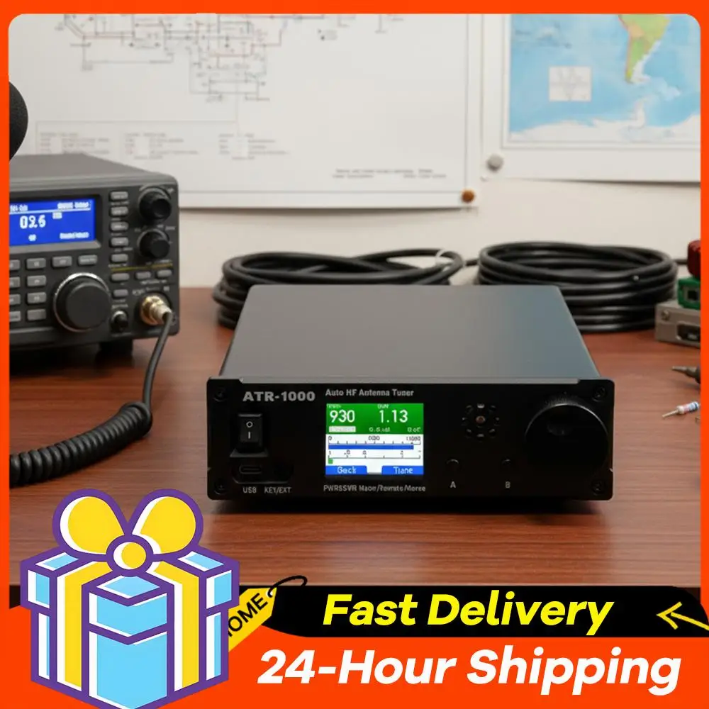 AMNVOLT ATR1000 1000W Automatyczny Tuner Antenowy HF (1.8-30MHz) Zdalne Sterowanie WiFi Do Radiotelefonów Krótkofalowych YAESU ICOM