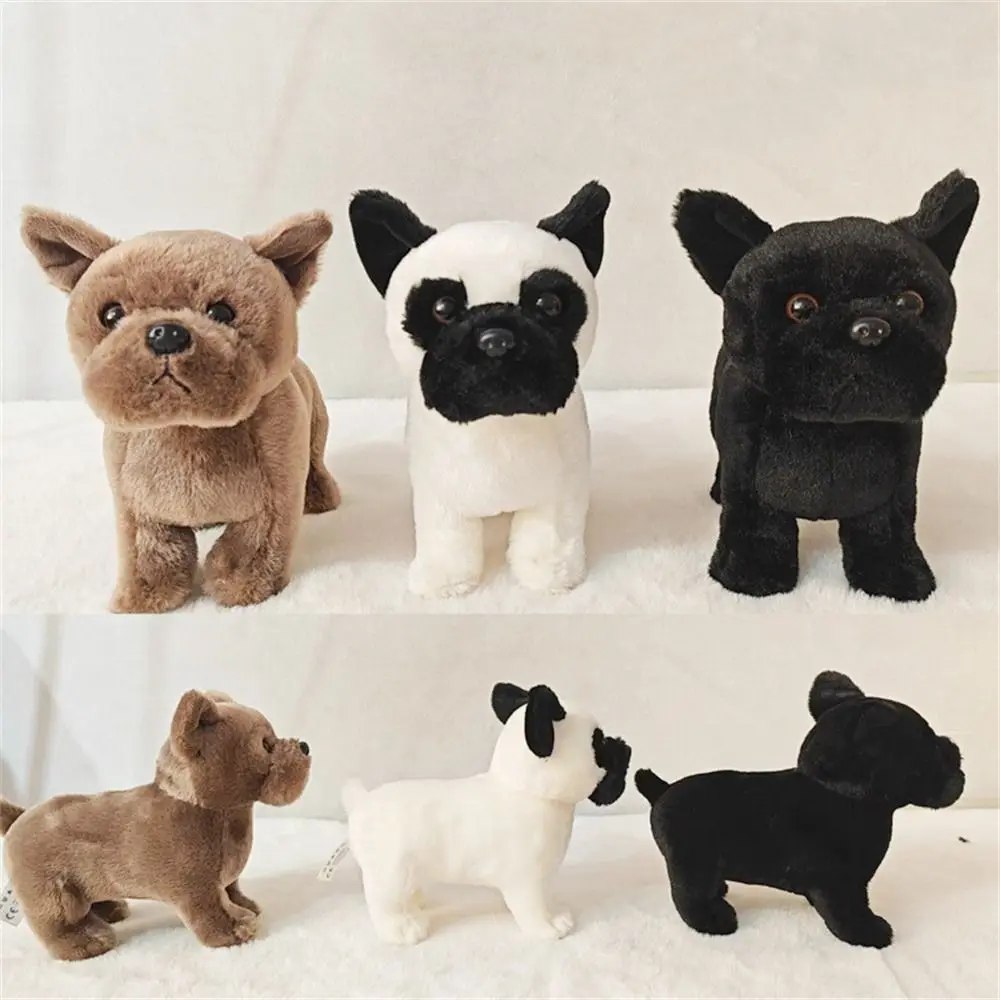 เด็กสัตว์เหมือนจริง French Bulldog ตุ๊กตาสุนัขตุ๊กตาสุนัขน่ากอดสุนัขตุ๊กตาสัตว์ลูกสุนัขตุ๊กตานุ่มของเล่นเด็ก