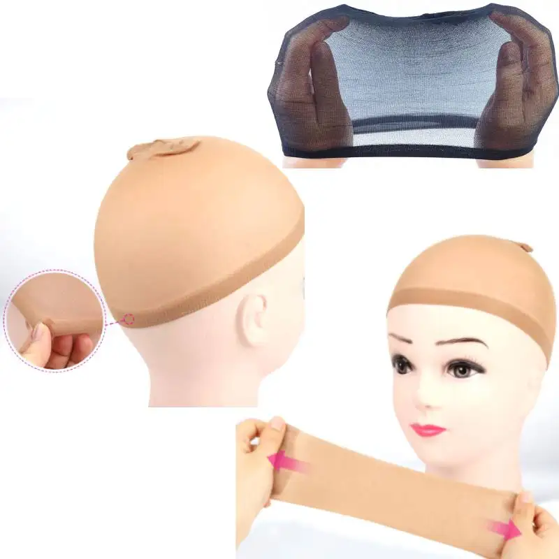 Perucas invisíveis Cap para fazer perucas, Dome Caps para peruca, malha net, hairnets, 5pcs
