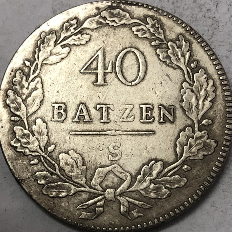 1798 Switzerland 40 Batzen silver Plated coin Copy